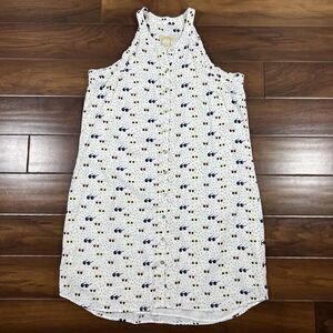 Anthropologie Larke‎ Women's Size Large White Sunglass Print Lucretia Dress